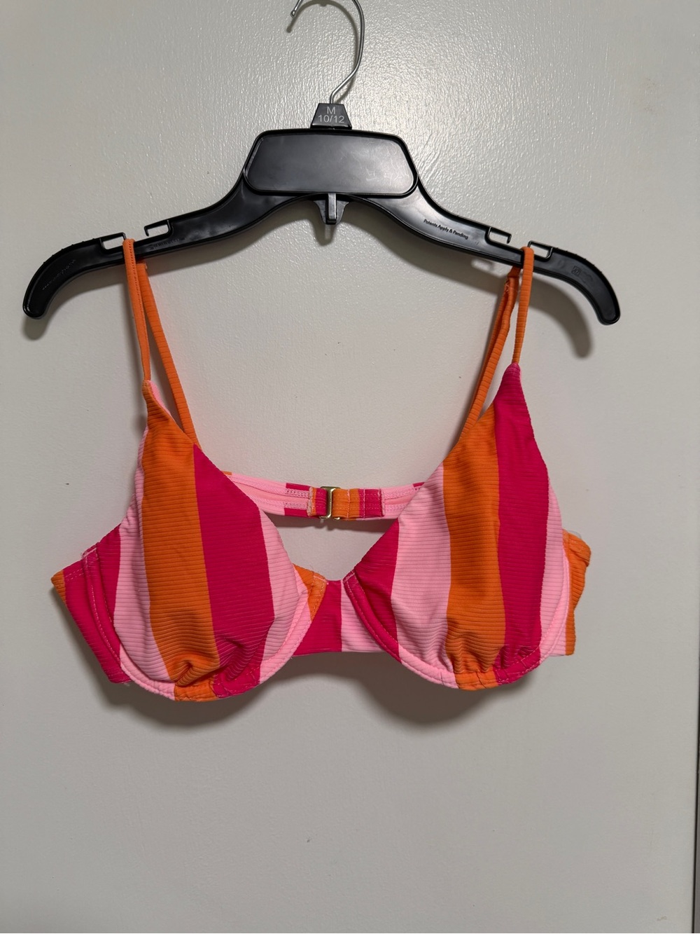 Forever 21 Striped Pink Orange Bikini Top size large